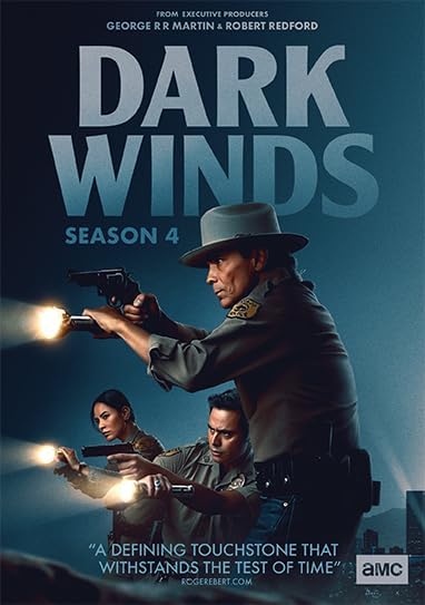 Dark Winds Season 4 DVD cover featuring two police officers with guns drawn.