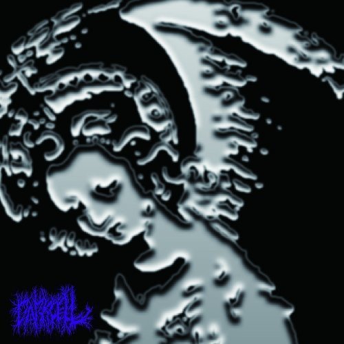 Darkcell CD cover: abstract, swirling grey shapes on black background.