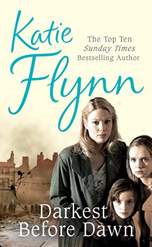 Book cover: woman and two young girls, somber expressions, wartime backdrop.