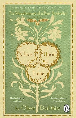 Book cover with whimsical illustration of old books and bookshelf, possibly Victorian-era inspired.