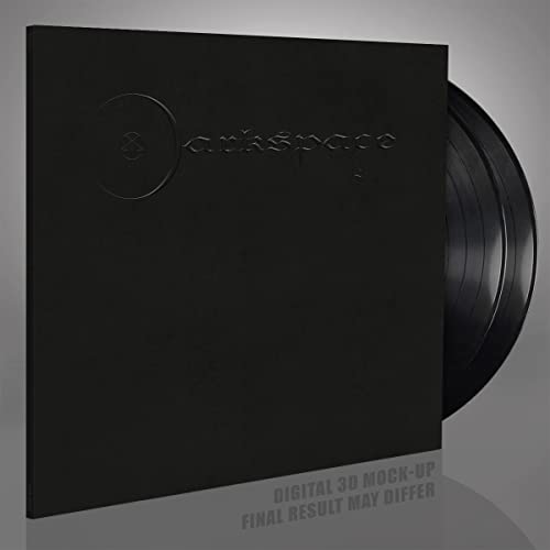 Black vinyl record and album cover with embossed circular design.