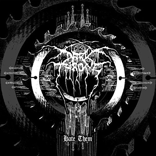 Black and white vinyl album cover with 'Hate Them' text and abstract, gothic artwork.