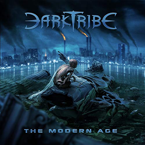 CD cover: dystopian cityscape with a figure amidst ruins and smoke.