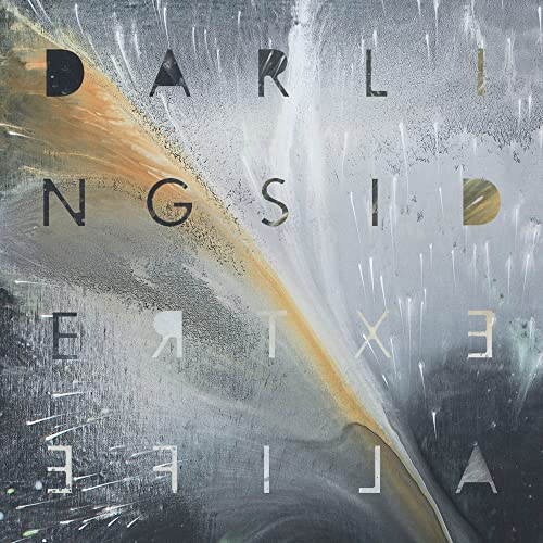 Album cover for Darlingside’s “Extralife” featuring abstract paint strokes and text.