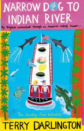 Book cover: colorful illustration of a narrowboat with dolphins and wildlife.