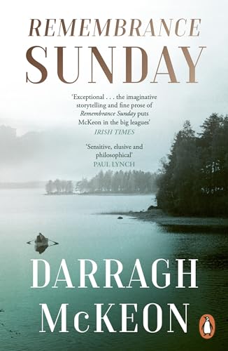 Book cover: misty lake scene with a canoe and forest, title “Remembrance Sunday”.