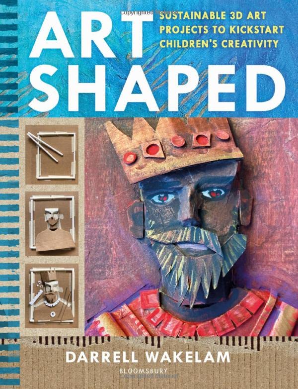 Book cover: "Art Shaped" with colorful art projects and a robot face.