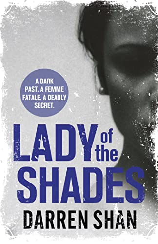 A woman's face or figure partially obscured by dark, elegant shades or silhouettes.