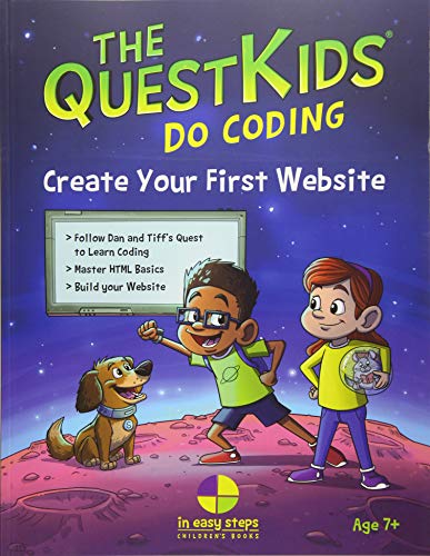 Book cover: children and dog with coding tutorial title.