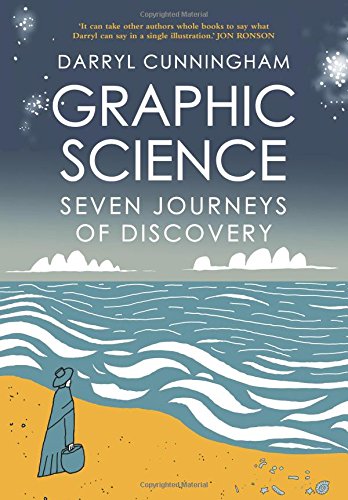 Book cover: “Graphic Science” with illustration of a figure by the sea.