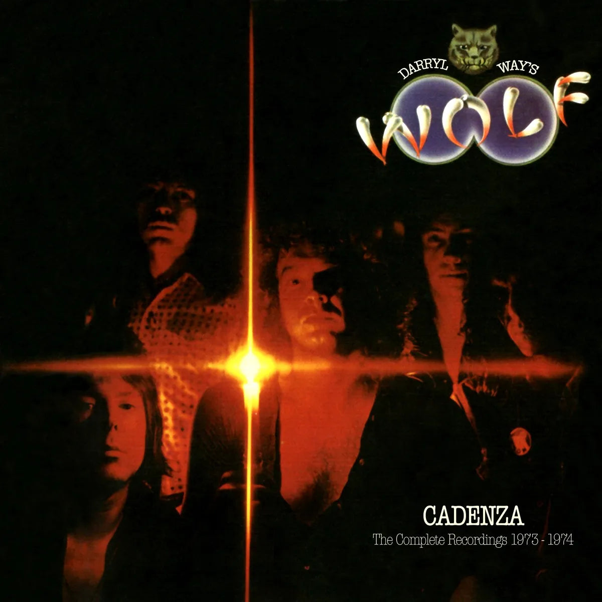 CD cover for Darryl Way's Wolf’s “Cadenza” featuring a band portrait.