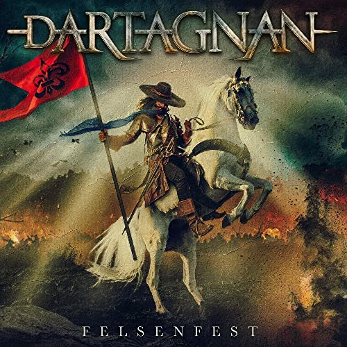 CD cover: Musketman on horseback with a flag, battlefield background.