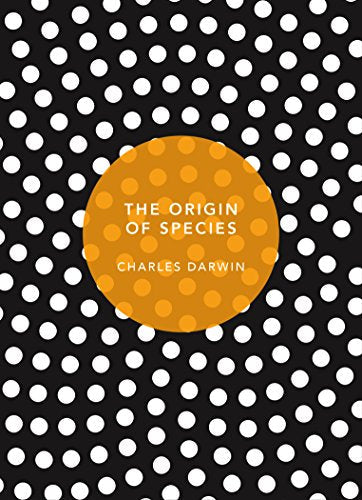 Book cover: "The Origin of Species" by Charles Darwin, with polka dots.