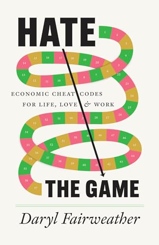 Book cover with “HATE” and “THE GAME” text, and a snakes and ladders board.