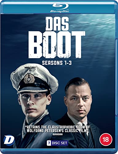 Blu-ray cover for Das Boot seasons 1-3 featuring two men in uniform.
