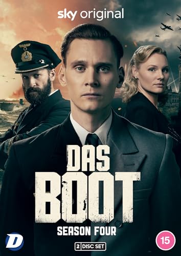 “Das Boot” Season Four DVD cover featuring three serious-faced characters and wartime planes.
