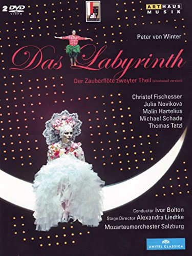 "Das Labyrinth DVD cover featuring a man in a white feathered costume."