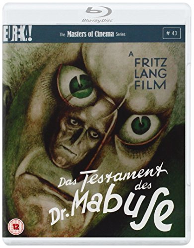 Blu-ray cover for "Das Testament Des Dr. Mabuse" featuring intense, staring eyes.