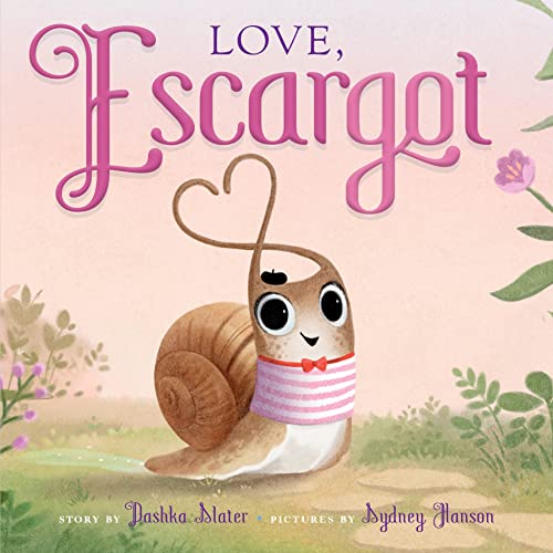 Children’s book cover featuring a smiling snail holding a heart.