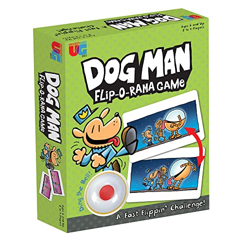 Dog Man" Flip-O-Rama game box with cartoon dog and fast-paced action.