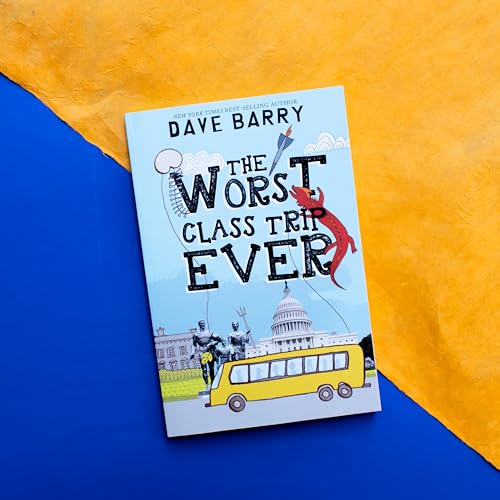 Book cover: "The Worst Class Trip Ever" with cartoon illustrations.
