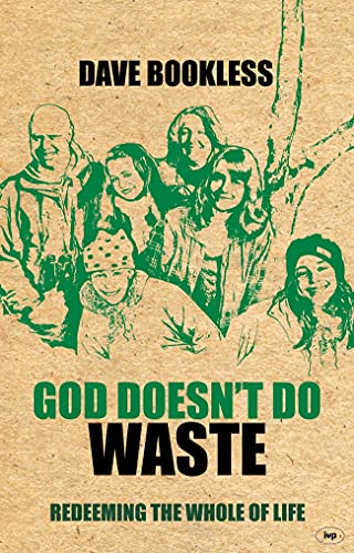 Book cover with green text and illustration of people under branches.