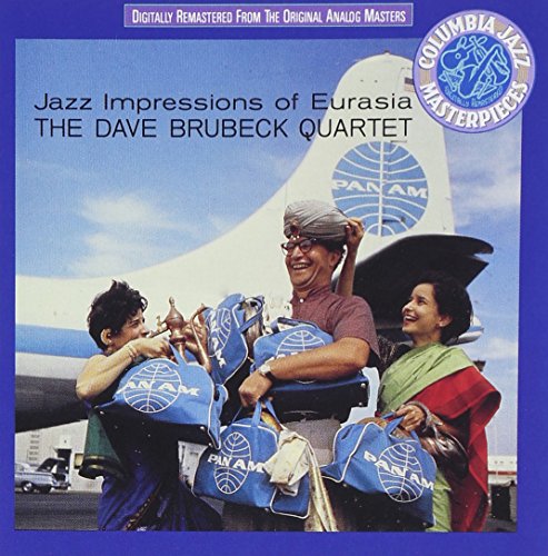 CD cover: Dave Brubeck Quartet, people with luggage near a plane.