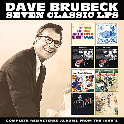 Dave Brubeck album cover featuring the artist and seven LP record images.