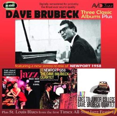 CD cover for Dave Brubeck’s “Three Classic Albums Plus” jazz compilation.