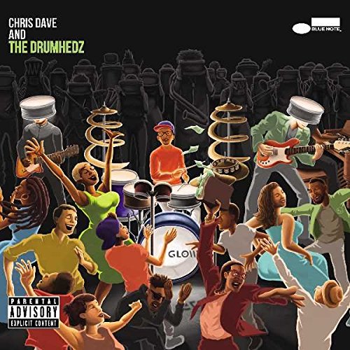 CD cover art depicting a lively band with drums and musicians.