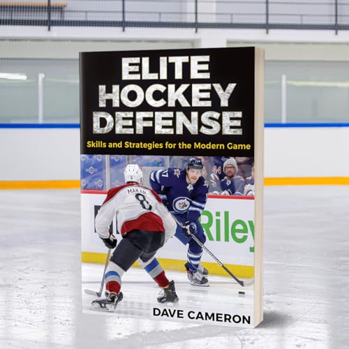 Book cover for “Elite Hockey Defense” with hockey players in action.