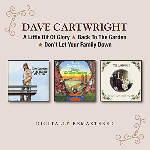 "CD cover featuring three album covers by Dave Cartwright on a pale pink background."