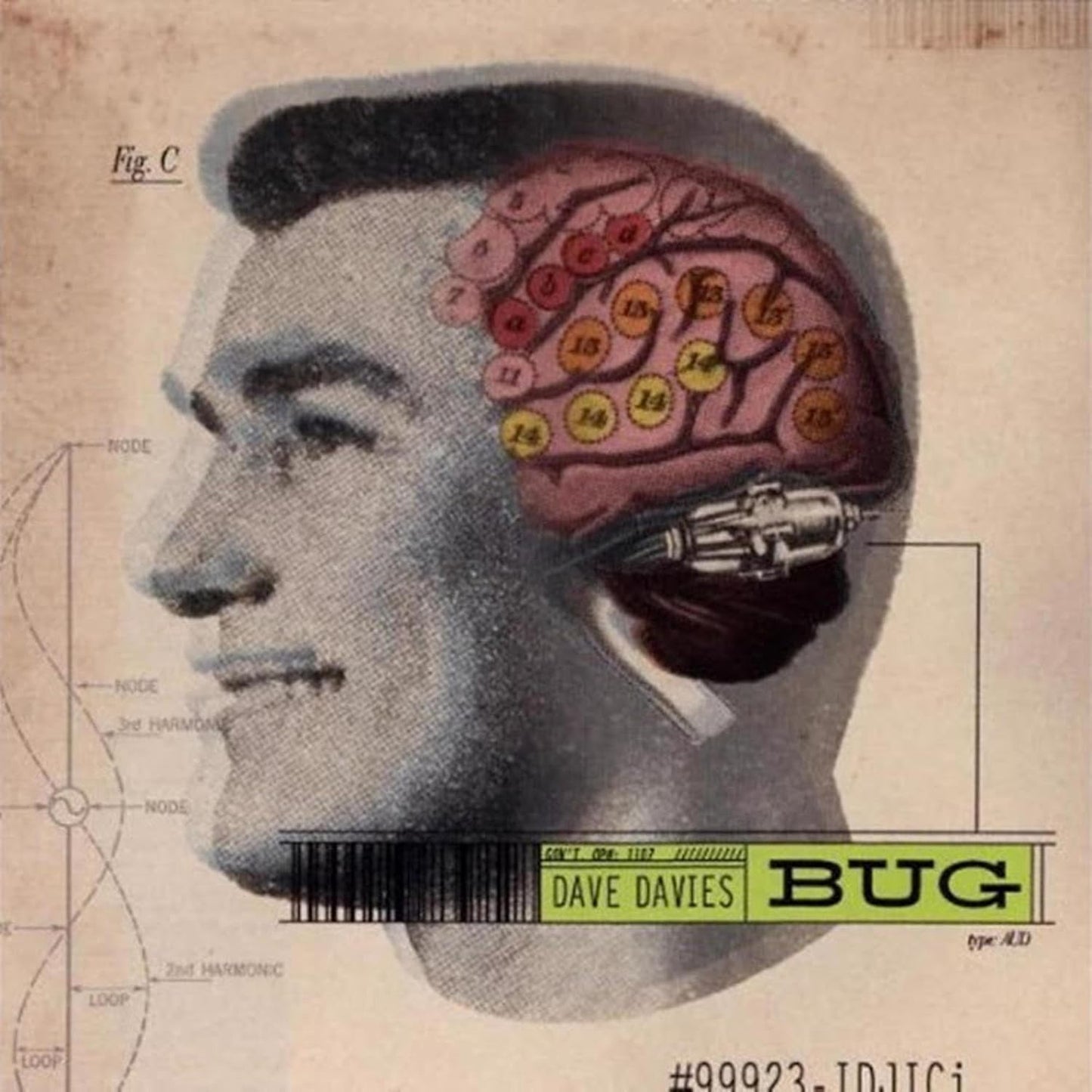 CD cover: Dave Davies' "Bug" features a man's head with exposed brain.
