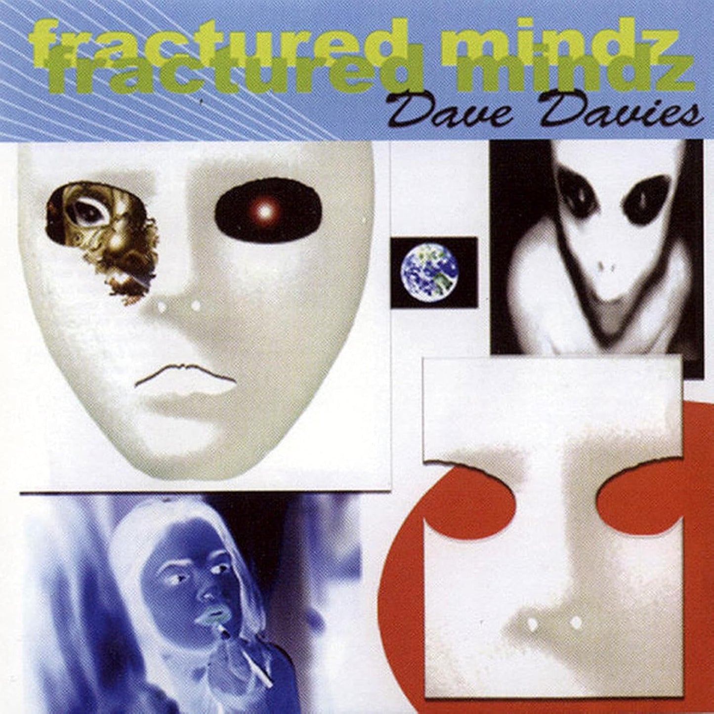 Album cover for Dave Davies’ “Fractured Mindz” with surreal portrait collage.