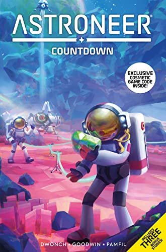 Astroneer: Countdown Vol.1" book cover featuring astronauts on a colorful alien planet.