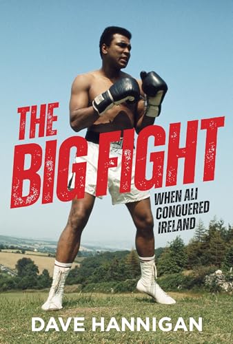 Muhammad Ali in boxing stance, book cover with red title text.