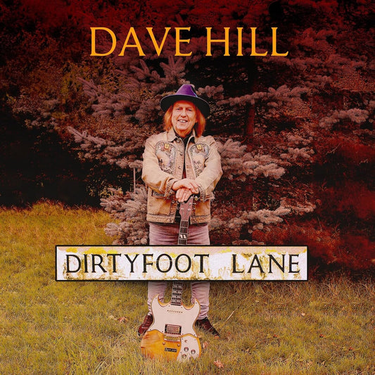 CD cover featuring Dave Hill with a guitar in a rural setting.