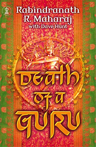 Book cover: "Death of a Guru" with ornate lettering and a deity image.