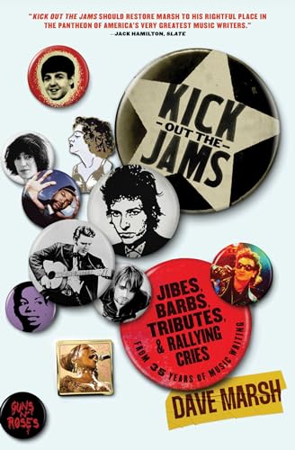 Book cover featuring a collage of musician portraits on pinback buttons.