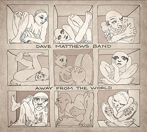 Album cover for Dave Matthews Band’s “Away From The World” with sketched figures.