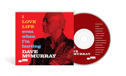 CD case and disc for Dave McMurray's "I LOVE LIFE" album, red background.