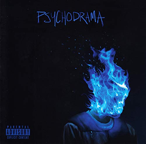 Album cover featuring a person with a blue flame head against a black background.