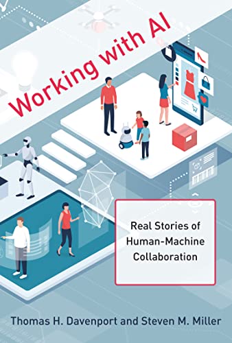 Book cover depicting people interacting with robots and digital interfaces.
