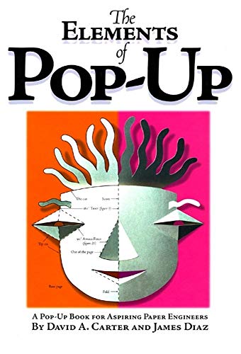 Book cover titled The Elements of Pop-Up featuring a stylized paper face diagram.