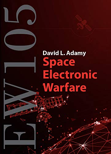 Book cover: “EW 105: Space Electronic Warfare” with satellite imagery.