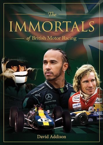 Book cover featuring racing drivers Lewis Hamilton, Jim Clark, and Stirling Moss.