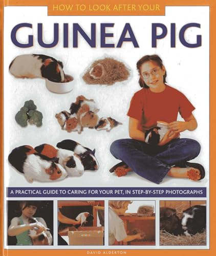 Book cover showing a girl holding a guinea pig surrounded by various guinea pig photos.
