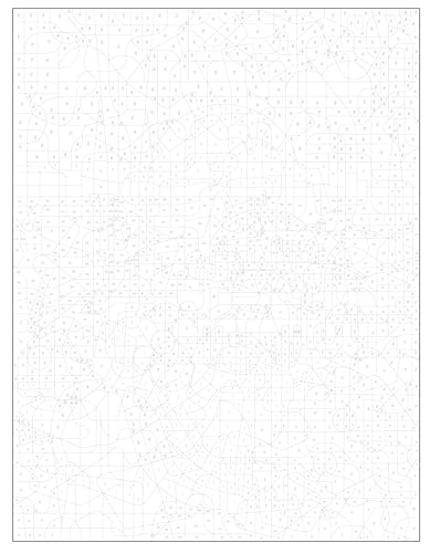 Color-by-number page with a grid of numbered sections, awaiting coloring.