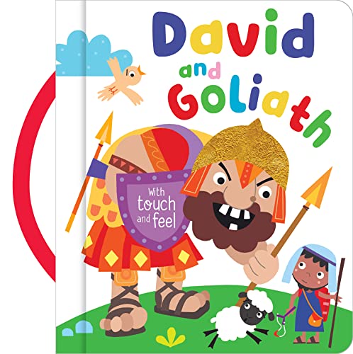Book cover depicting David and Goliath, with textured elements.