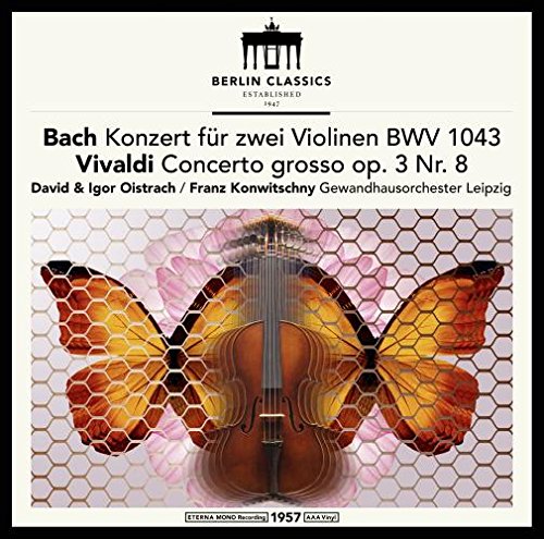 Vinyl record cover featuring a violin with butterfly wings on a honeycomb background.